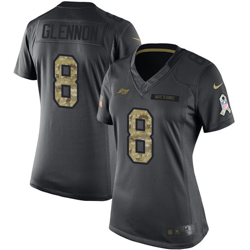 Women's Limited Mike Glennon Nike Jersey Black - #8 2016 Salute to Service NFL Tampa Bay Buccaneers